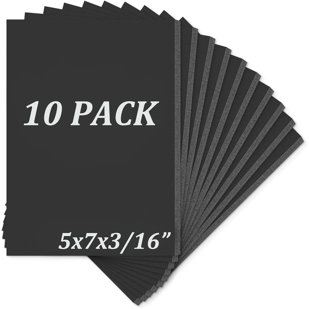 Mat Board Center Foam Board 10 Pack 5x7 Black New Acid Free DIY Crafting Sheets
